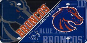 Boise state broncos metal license plate