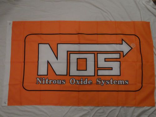Nos nitrous oxide systems orange 3 x 5 polyester banner flag man cave racing!!!