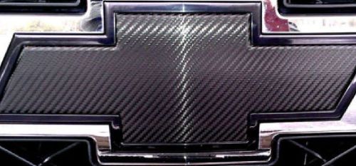 (1) silverado carbon fiber universal chevy bowtie vinyl sheets emblem overlay