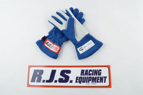 Rjs racing equipment sfi 3.3/1 1 layer nomex racing gloves blue xl 20213-xl-3