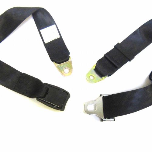 2x adjustable seat belt car truck lap belt universal 2 point safety travel black