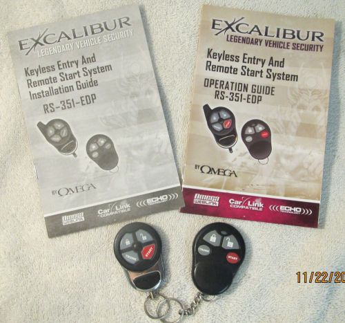 Excaliber vehicle security fobs &amp; booklets
