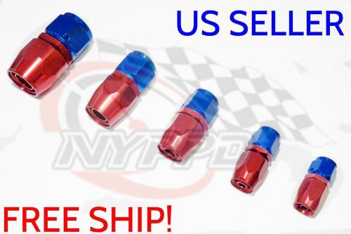 Nyppd swivel oil fuel/gas hose end fitting red/blue an-10, straighte 7/8 14 unf