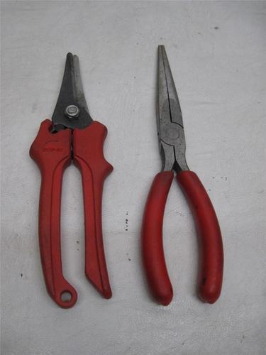 Snap on rugged multi-purpose snips  snp2 and 8" needle nose pliers 97ccp