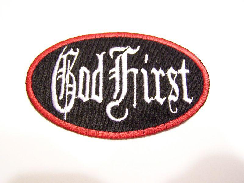 #0085 christian motorcycle vest patch god first