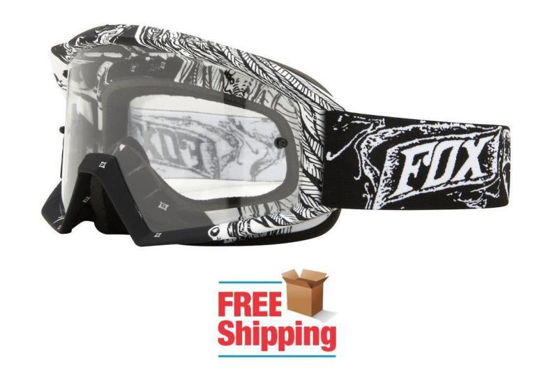Fox main goggles mx atv motocross motorcycle dirt off road in the black clear