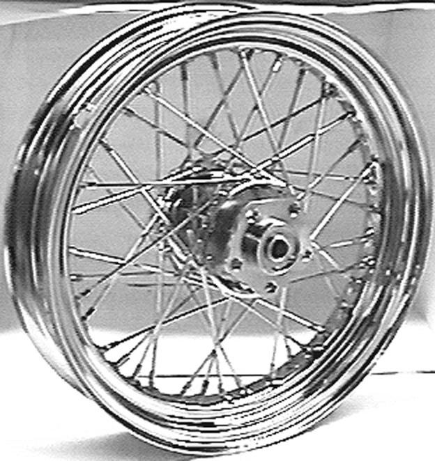Chrome ultima 40 spoke 16x3" rear wheel for fx/xl 1973-1983