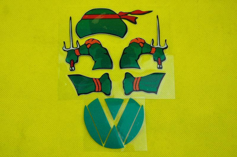 Teenage mutant ninja turtles raphael double logo badge emblem decal car stickers