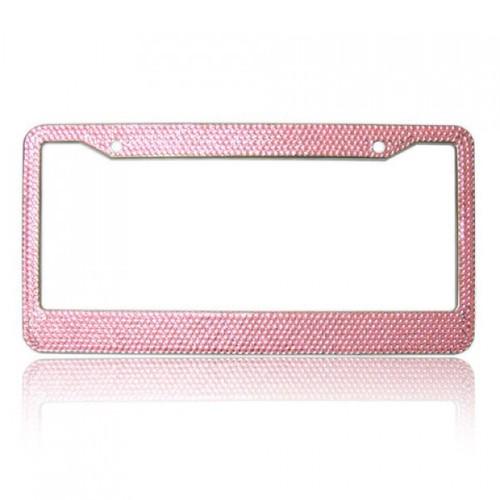 Purchase PINK Crystal Rhinestone License Plate Frame 7 Rows Bling Bling Special Offer!!!! in