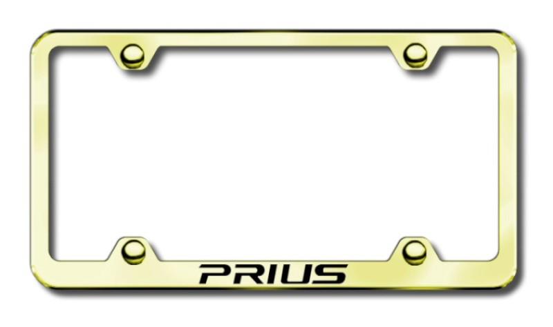 Toyota prius laser etched wide body gold license plate frame -metal made in usa