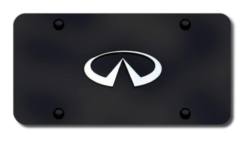 Infiniti chrome on black license plate made in usa genuine