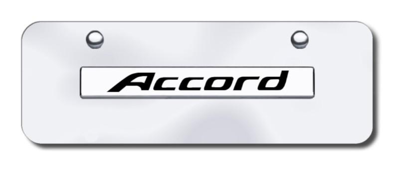 Honda accord name chrome on chrome mini-license plate made in usa genuine