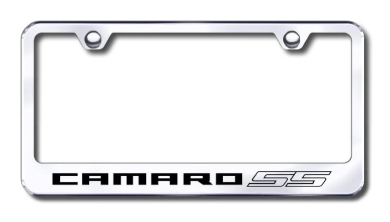 Gm camaro ss  engraved chrome license plate frame made in usa genuine