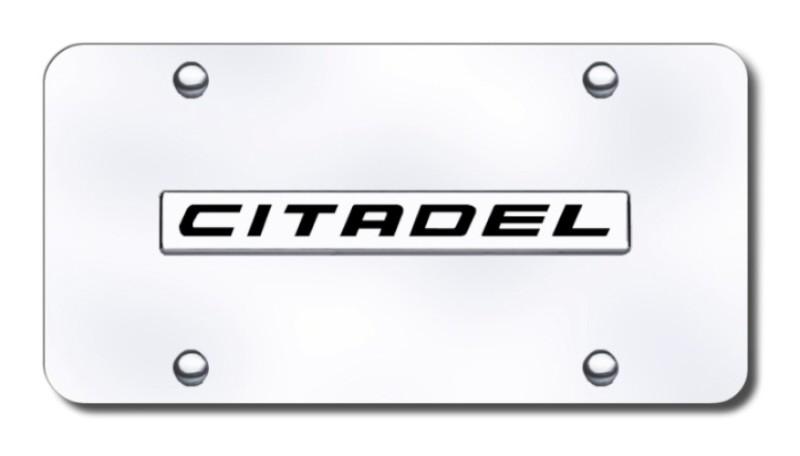 Chrysler citadel name chrome on chrome license plate made in usa genuine