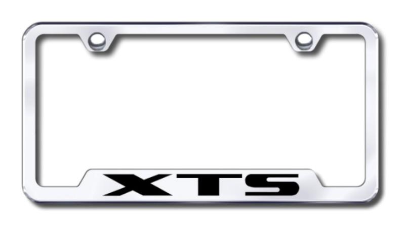 Cadillac xts laser etched chrome cut-out license plate frame-metal made in usa