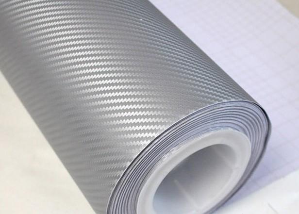 127cm x 30cm diy carbon fiber wrap roll sticker for car auto vehic silvery 