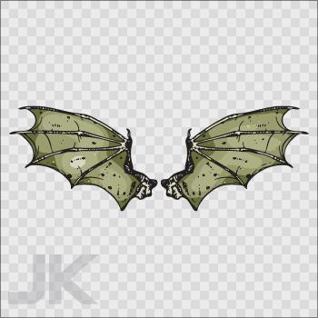 Decal stickers wing wings bat bats helmet motorbike tank 0500 x66fx