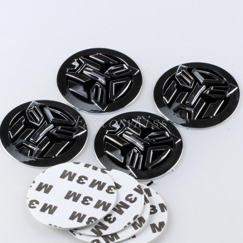 New 4pcs transformer hub cap wheel center emblem sticker autobots black 