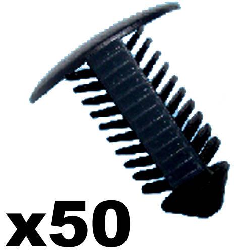 50x plastic trim panel clips- 7-8mm hole- 18mm head