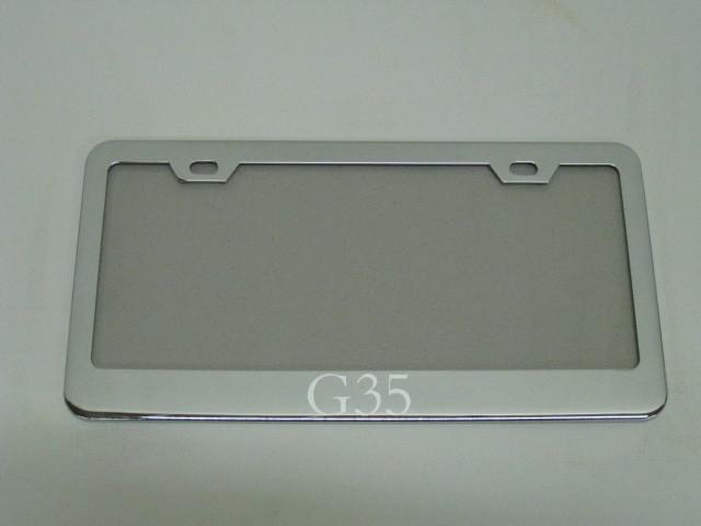 Infiniti *g35* skyline mirror chromed metal license plate frame w/s.caps