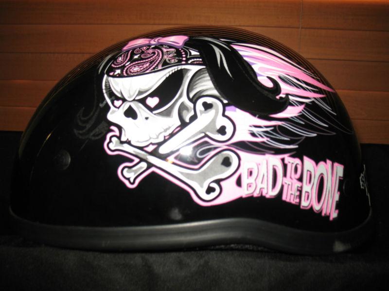 Harley skid lid motorcycle helmet half