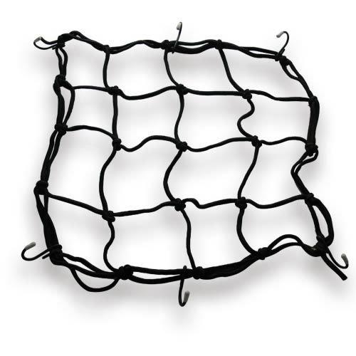 Motorcycle bungee helmet luggage mesh web cargo net kits black  6 hooks 30x30cm