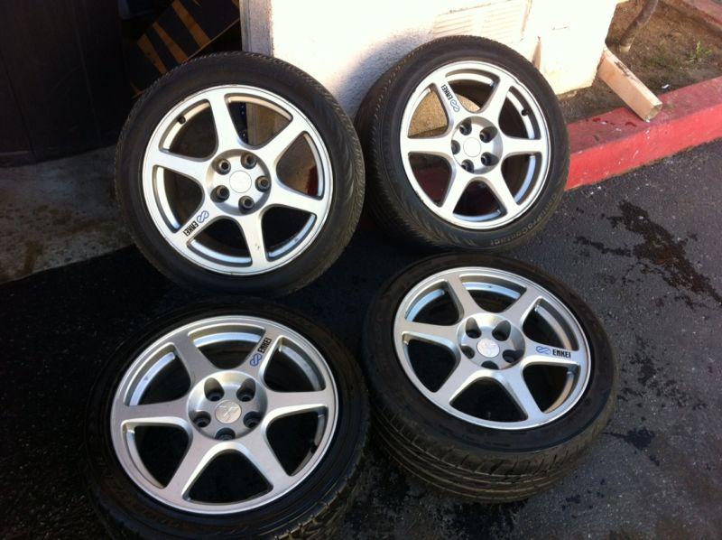 Evo8 enkei wheels and tires