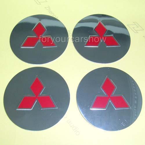 4pcs 55.5mm 3d mitsubishi car motor wheel emblem sticker badges