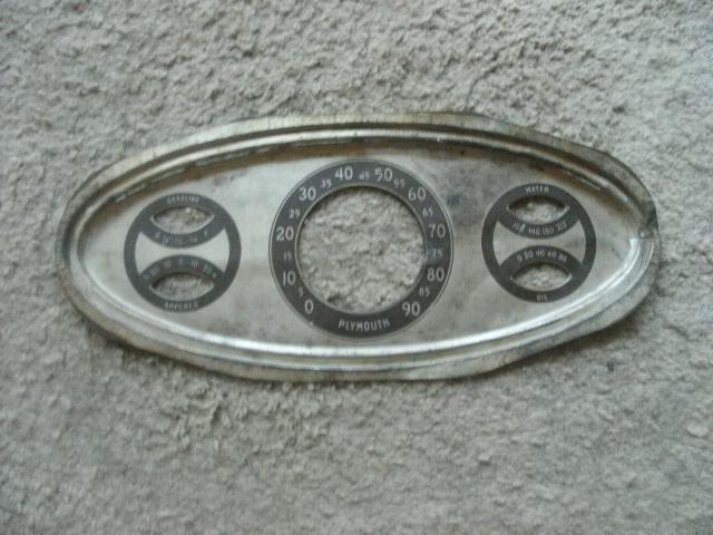1930 's plymouth dash gauge cluster bezel 1932 1933 1934 1935 1936 1937 unknown