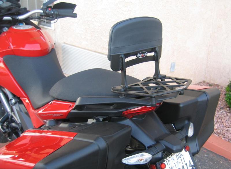 Ducati hyperstrada multistrada 1200 passenger backrest and short luggage rack 