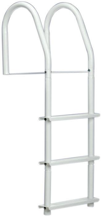 Dock edge fixed ladder galvalume - white - 3 step 2103-f
