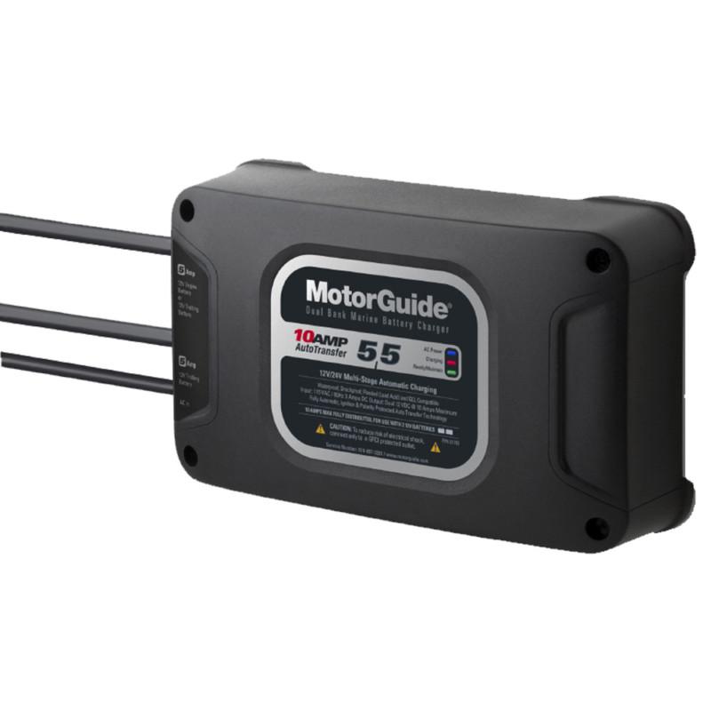 Motorguide 210 dual bank 10a battery charger 5/5 amps on board marine 