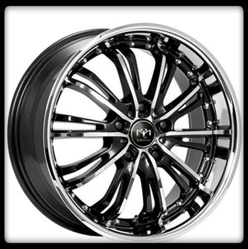 20" x 8.5" motiv mystique 402cb 5x115 magnum charger chrome black wheels rims