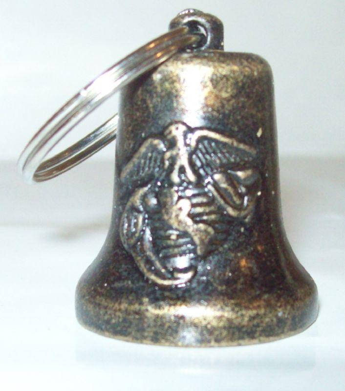Motorcycle biker gargoyle™ bell gremlin antiqued brass finish us marines emblem