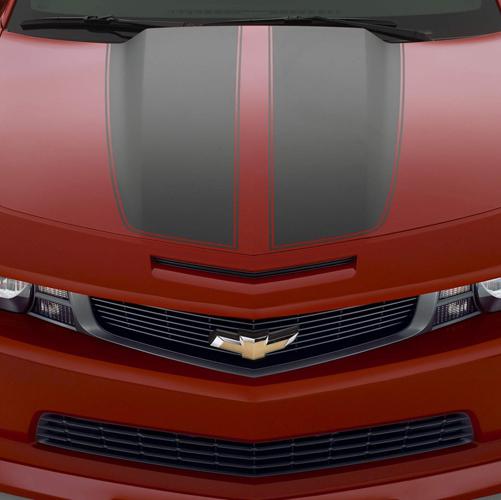 11-13 chevy camaro black w/ victory red grille + bowtie emblem by gm 20999486