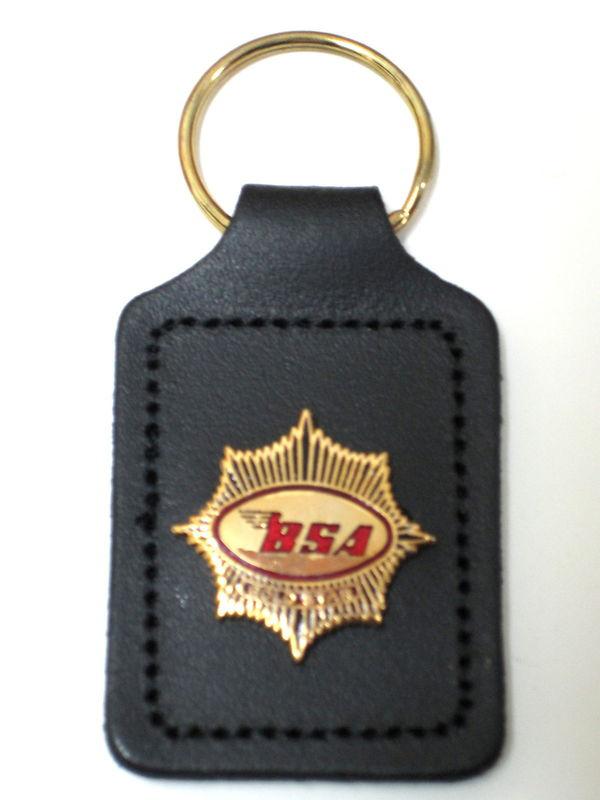 Bsa gold star key fob chain ring gold chrome badge made in england uk made