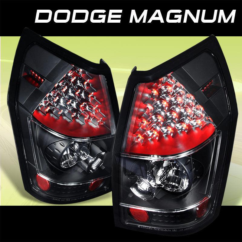 05-08 dodge magnum srt-8 new black housing led tail brake lamps signal lights