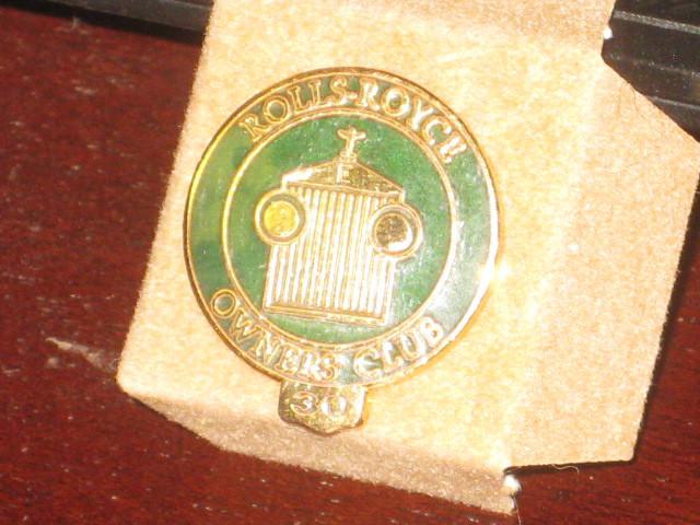Rolls royce owners club 30 year lapal pin 
