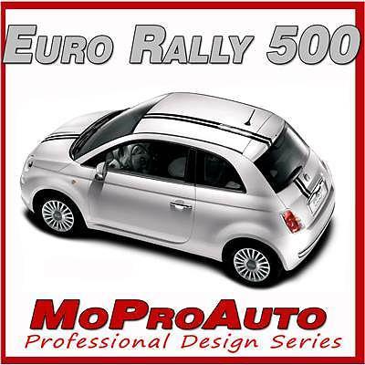 Pro grade 3m vinyl 2014 / fiat 500 euro rally hood roof stripes decals 1t1