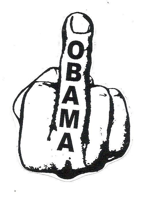 White vinyl decal obama middle finger fun truck car window sticker limited time