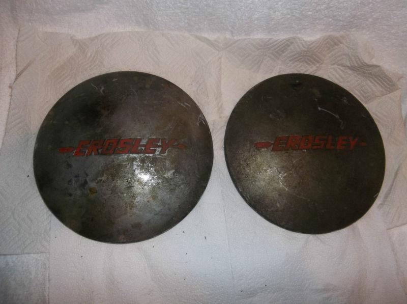 Two crosley antique hubcaps no reserve