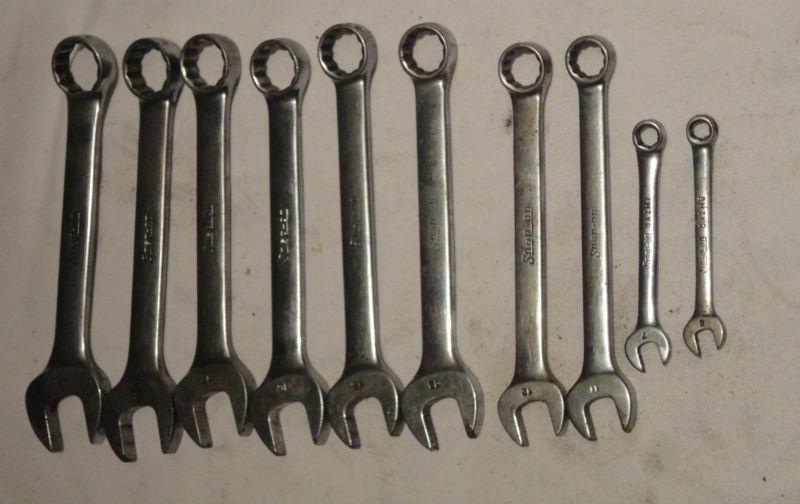 Snap-on shorty 7" metric combination wrench lot of 10 piece tools oexm oxim