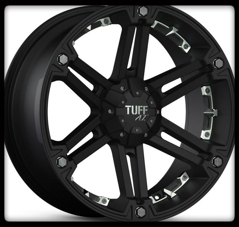 16" x 8" tuff black t01 rims w/ 255-60-16 toyo open country a/t wheels tires