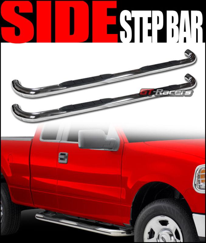 3" t304 side step nerf bar rail running board 99-13 silverado/sierra ext cab cs2