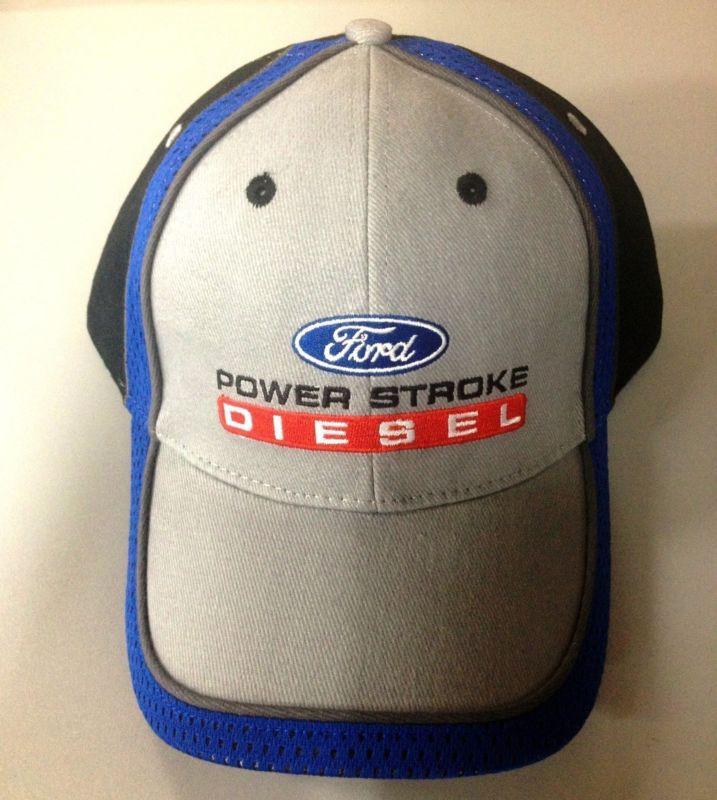 New ford super duty 4.5 6.0 6.4 6.7 7.3 powerstroke v8 diesel grey blue hat/cap!
