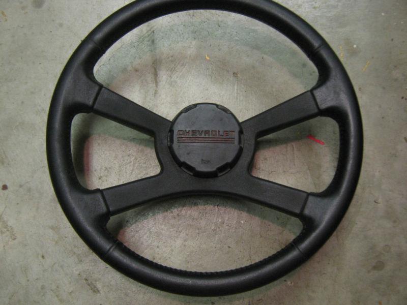 1988-94 gm chevy gmc truck van black real leather wrap steering wheel nice used