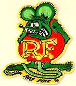 12 inch color rat fink iron on patch