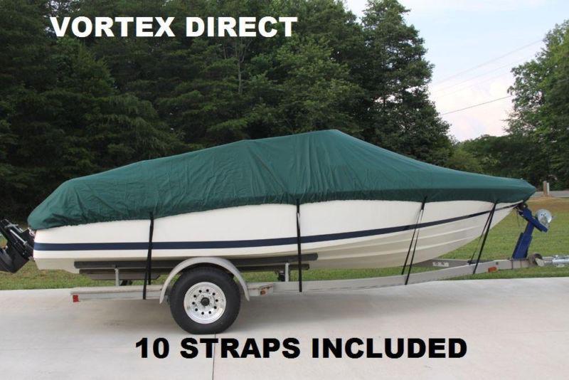 New vortex heavy duty fishing/ski/runabout/boat cover 19' - 20' green