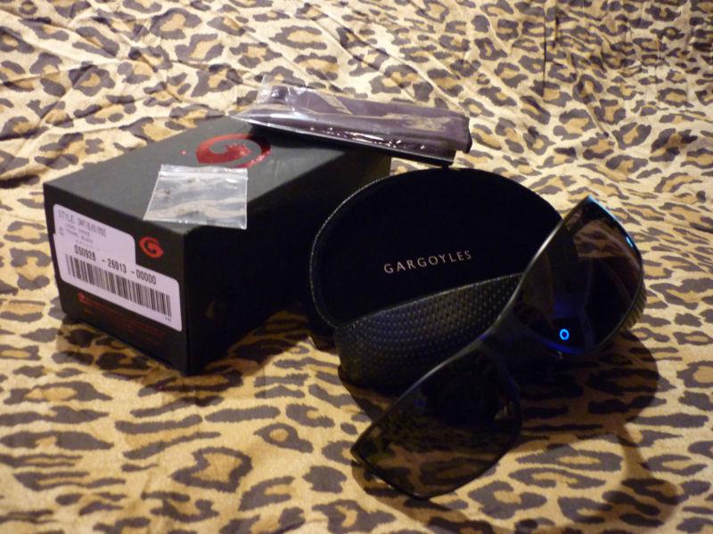 Gargoyles sunglasses draft black metal alloy frames smoke lens *new * qgy1048