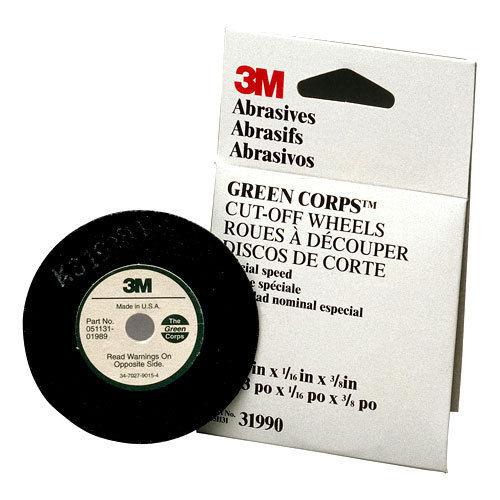 3m 3" green corps 1/16" thick ceramic abrasive sandpaper cut-off wheel 31990